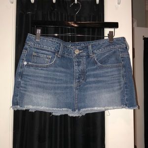 denim mini skirt